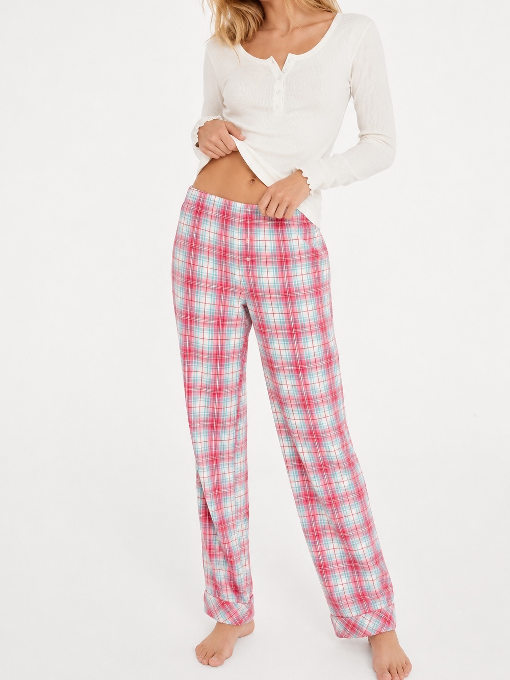 Victoria’s Secret Pink Plaid Cotton Flannel Pajama Pants Small